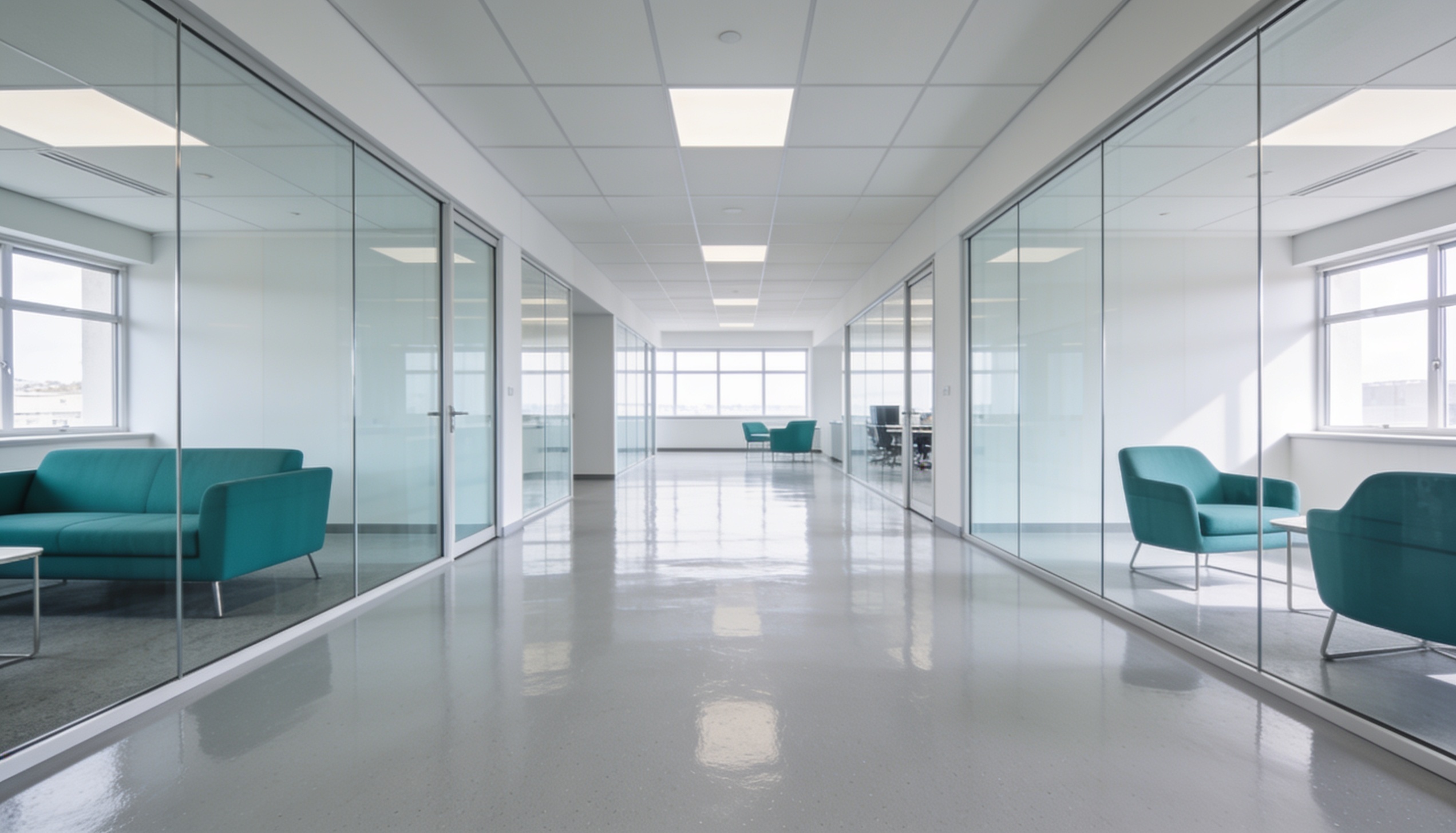 Flowfloor installing a polished concrete floor in a commercial unit